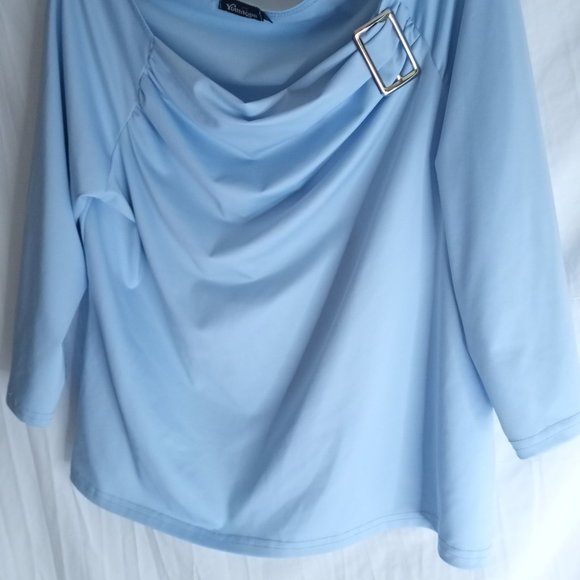 Womens 1X Yonique Blue Sky Shirt - Picture 3 of 12
